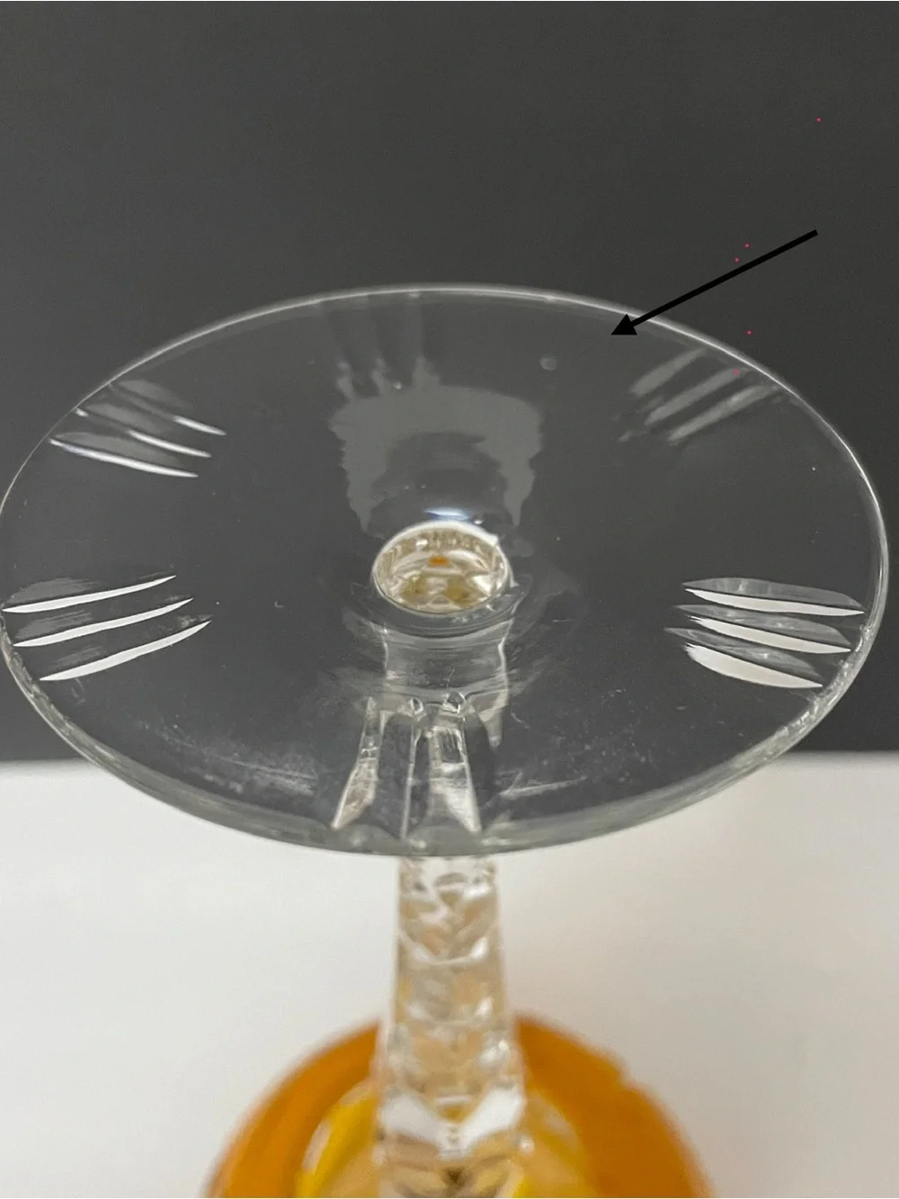 VTG Nachtmann Traube Amber Cut-to-Clear Crystal Wine Hock Glass Germany, 8” Tall